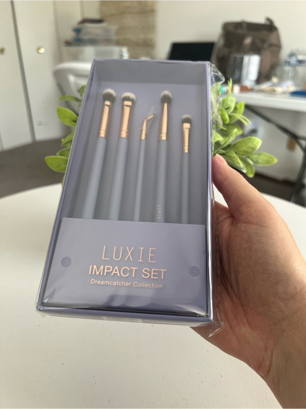 Luxie Eye Brush Set in Gray with Rose Gold Ferrules